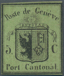 1845 Kleiner Adler 5 C. schwarz/gelbgrün, ungebraucht ohne Gummi, ...