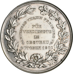 Baden, Freiburg: Versilberte Prämienmedaille 1900 von Oertel; Für ...