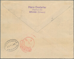 1923 (21.VIII.) Erstflug Zürich-London: Eingeschriebener ...