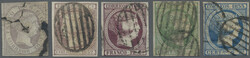 1851-53 Group of five good stamps incl. 1851-53 12cu., 1853 5r. and ...