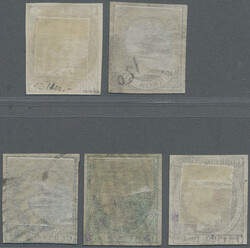 1851-53 Group of five good stamps incl. 1851-53 12cu., 1853 5r. and ...
