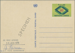 1977, Fs 0,40 postal card, approved die proof, with Setelipaino ...