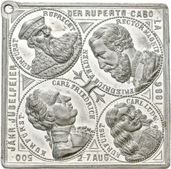 Heidelberg, Ruprecht-Karls-Universität: Klippenförmige Zinnmedaille ...