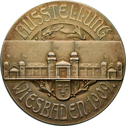 Wiesbaden: Vergoldete Silbermemedaille 1909 (M.J. Rückert), auf die ...