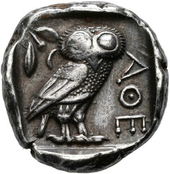 Athen / Attica: Tetradrachme 17,1 g. Behelmter Kopf der Athena nach ...