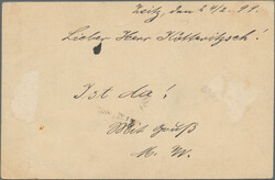 ZEITZ: 1899, Ganzsachenkart 3 Pfg. karminrot gebraucht mit kurzer ...