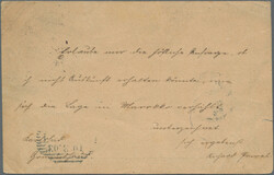 1903/1914, 3 Belege: AK "Wilhelm II in Tanger" mit 5 C auf 5 Pf ...