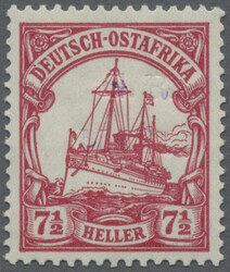 1915, 7½ H. karminrot mit schwachem schwärzlichviolettem Aufdruck, ...