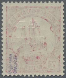 1915, 7½ H. karminrot mit schwachem schwärzlichviolettem Aufdruck, ...