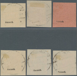 1919, Aufdruck-Ausgabe, Aufdruck violettblau, kpl., Briefstücke, ...