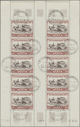 1950, IBASA, Kleinbogen mit Ersttags-Sonderstempel, tadellos, ...