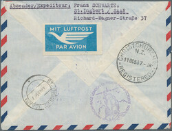 1953, 500 F "Ludwigskirche", Höchstwert der Freimarkenserie Saar V ...