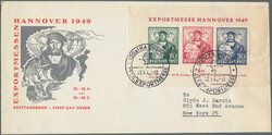 1949, Messe-Block auf illustriertem FDC im Langformat mit ...