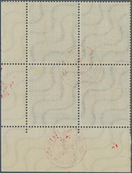 1949, Hundert Jahre Marken, kompletter Satz in Eckrand-4er-Blocks aus ...