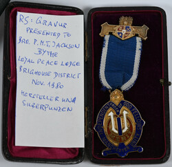 Freimaurer: 5 Mitgliedsabzeichen versch. Freimaurervereinigungen, ...