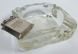 OLYMPIA 1936, originaler Aschenbecher aus Glas mit inversem ...