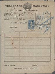 1888/1945, TELEGRAPH FORMS, collection of six forms, comprising H&amp ...