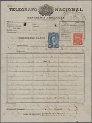 1888/1945, TELEGRAPH FORMS, collection of six forms, comprising H&amp ...