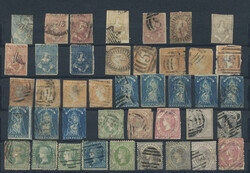 1850-1912 Collection and accumulation of more than 400 stamps on 12 ...