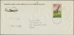 1964, African Wildlife, three airmail printed matters sent 1965 to ...