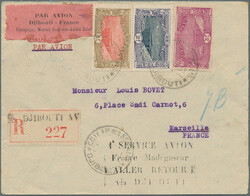 1930-31 Five covers (three registered) and one picture postcard sent ...
