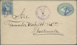1893/1898, lot of four commercially used envelopes: 5c. blue oblit. ...
