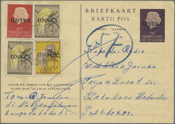 1962, Stationery card 7c. purple-brown, lot of 15 commercially used ...