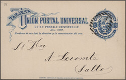 1881/1902, lot of six commercially used postal cards to Argentinia, ...