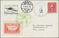 1935/42, kleine Partie von 5 Raketenflug-Belegen, dabei zwei Belege ...