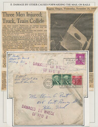 1912/1965, USA, Railway accidents, collection of 46 "crash mail" ...