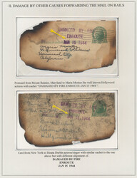 1940/1954, USA, Railway accidents, collection of 57 "crash mail" ...