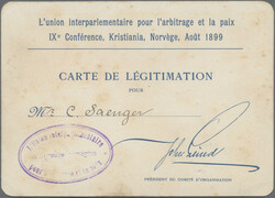 1899, IX.Interparliamental Peace Conference Kristiana, group of five ...