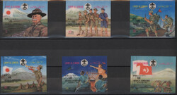 Plastic coated 3D-Stamps showing motives of the 13th World Jamboree ...