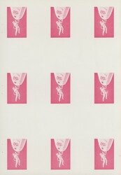 1972, Sharjah, assortment of 42 imperforate progressive proof gutter ...