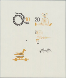 1981, DDR, Historisches Spielzeug "Tiere", Kleinbogen, zwölf ...