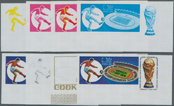 1974, Cook Islands, Football World Cup, complete set and souvenir ...
