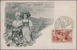 1945, France 4fr. "Liberation of Alsace/Lorraine" (Costumes), lot of ...