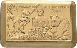 Premium Size Gold Bar 2015 Panda Collection, 5 x 1 Gramm Feingold, ...