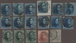 1849/1866, fine used lot of 17 imperf. stamps with good margins well ...