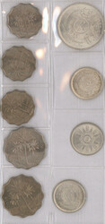 Kleines Konvolut 9 Münzen, davon 4 in Silber (3 x 25 Fils + 1 x 100 ...