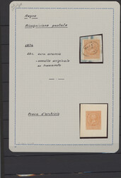 1874, 10c. bistre (Mi./Sass.no 1) on piece 1.8.1885 plus imperf. ...