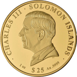 25 Dollars 2024 PP/Proof, "OFFICIA TROPHY - UEFA EURO", Gold 999,9, 1 ...