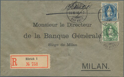 1893-1908 Lot mit 39 Briefen und Karten, dabei Einschreiben und eine ...