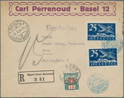 1924-1956 FLUG- und LUFTPOST: 22 interessante Briefe und Karten per ...