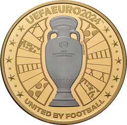 25 Dollars 2024 PP/Proof, "OFFICIA TROPHY - UEFA EURO", Gold 999,9, 1 ...