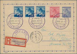 1919/1945, group of six uprated stationeries incl. registered and ...