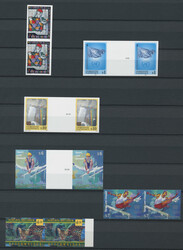 1980/1996. Amazing collection of 70 IMPERFORATE stamps in pairs and ...