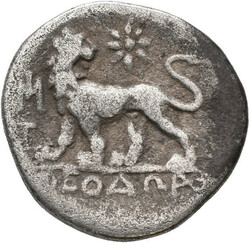 Milet, AR-Triopol; 2,33 g, ca. 350 v. Chr., Apollokopf // Löwe, BMC ...