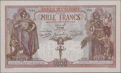 1000 Francs large size Nr. 0.00 red overprint SPECIMEN without date, ...