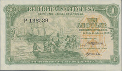 1 Angolar 6.10.1948 (XF), 20 Escudos 10.6.1962 (XF), 50 Escudos 10.6 ...
